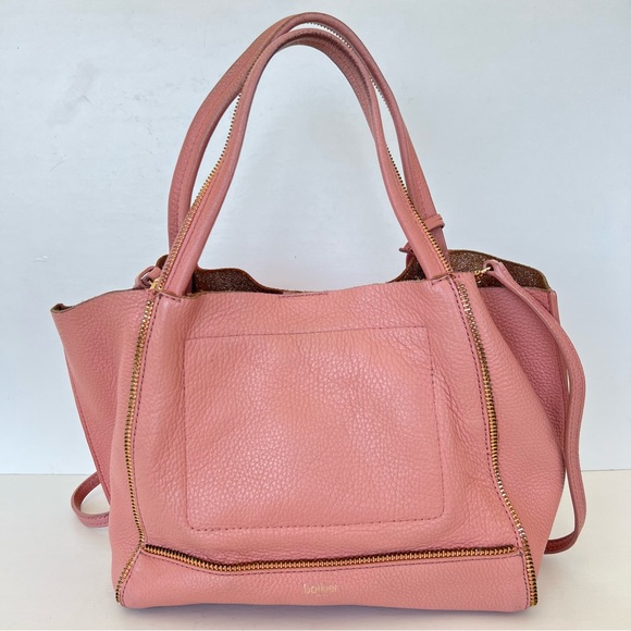 BOTKIER Soho Rossa Pebbled Leather Gold Signature Zip Small Shoulder Bag Tote - Picture 4 of 16